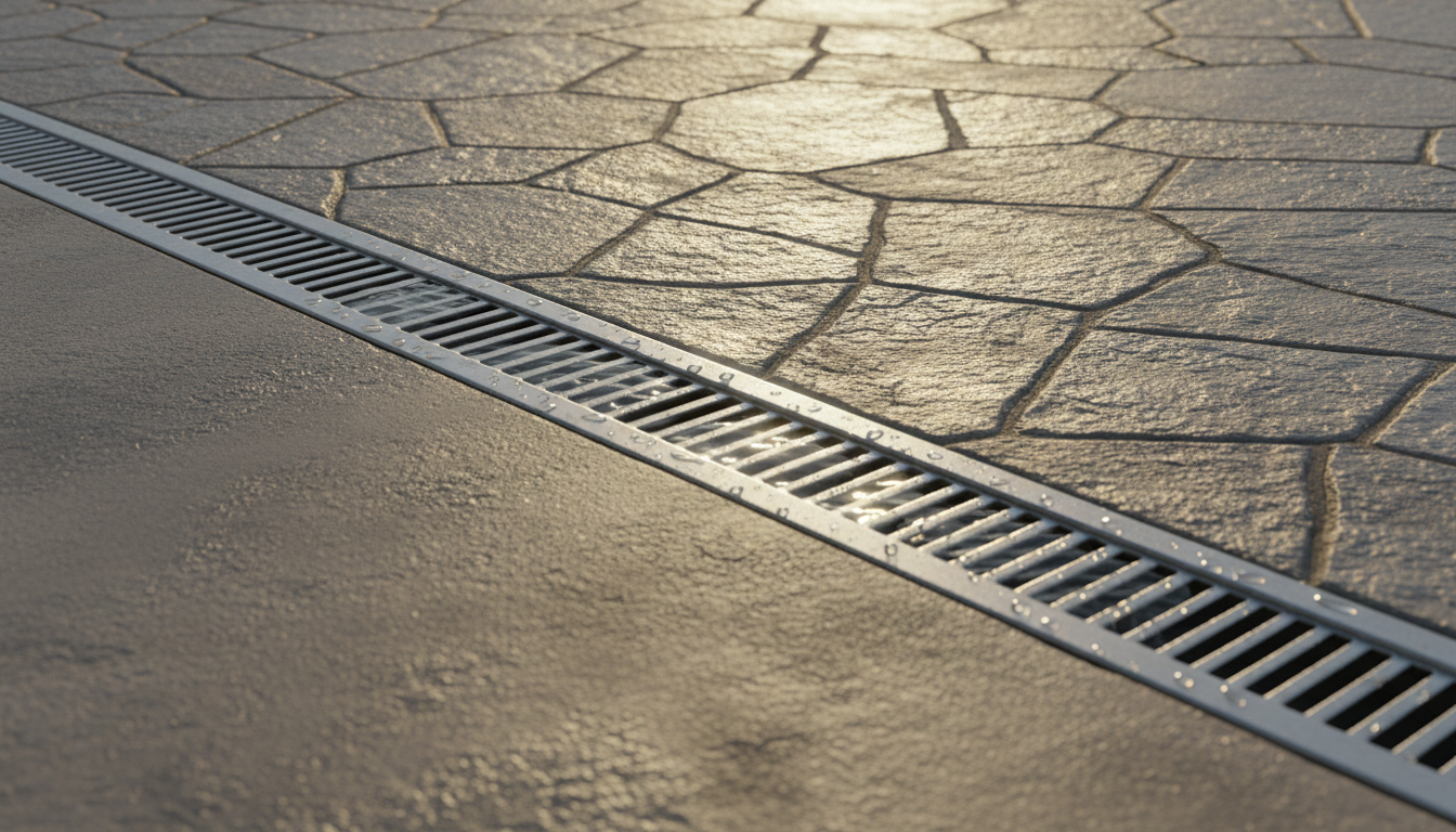 découvrez comment choisir le débit, poser correctement et assurer l'étanchéité de votre caniveau de terrasse pour une évacuation efficace des eaux.