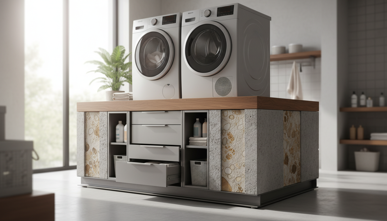 optimisez votre espace avec nos rehausseurs pour machine à laver, alliant confort d'utilisation, rangement pratique et stabilité optimale pour vos appareils.