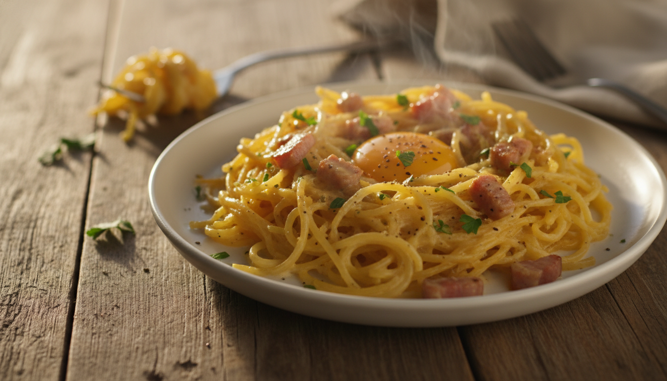 découvrez la recette gourmande et légère de la courge spaghetti carbonara, une alternative savoureuse et saine pour un repas délicieux et équilibré.