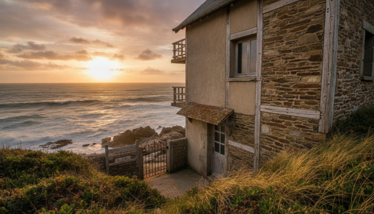 découvrez cette maison à vendre à batz-sur-mer, alliant charme authentique et vue imprenable sur la côte sauvage. un véritable havre de paix pour les amoureux de la nature et de l'histoire.